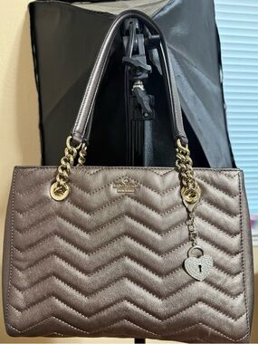 Kate Spade Reese Park Small Courtnee Purse- Ash Metallic